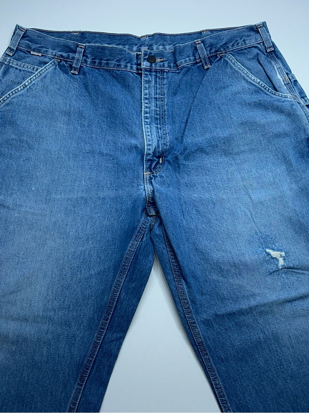 Carhartt FRB13 DNM Flame Resistant Jeans Mens Size 40x30 Blue Denim Distressed